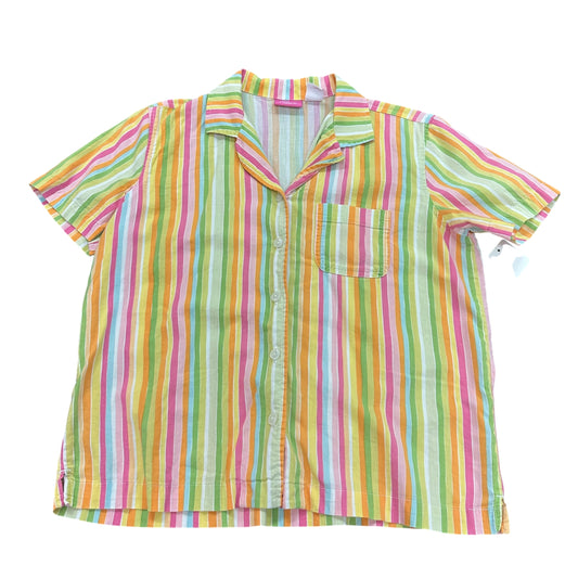 CAPPAGALLO COLORFUL STRIPED BUTTON UP 100  MEDIUM PETITE