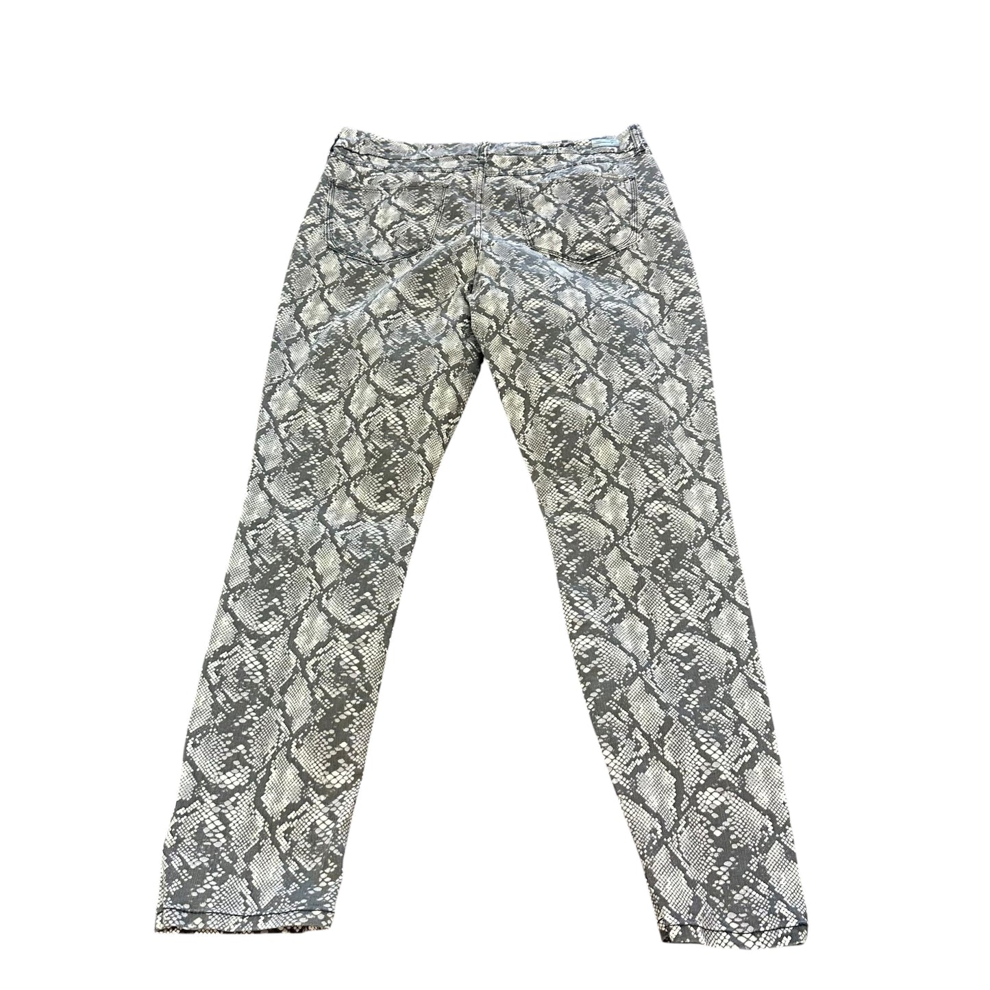 SEVEN SNAKESKIN GRAY TUMMY LESS HIGH RISE SKINNY PANTS 124 SZ 14