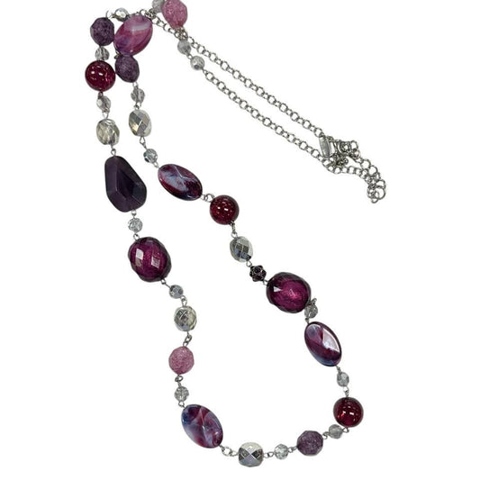 PURPLE STONE SILVER NECKLACE 200