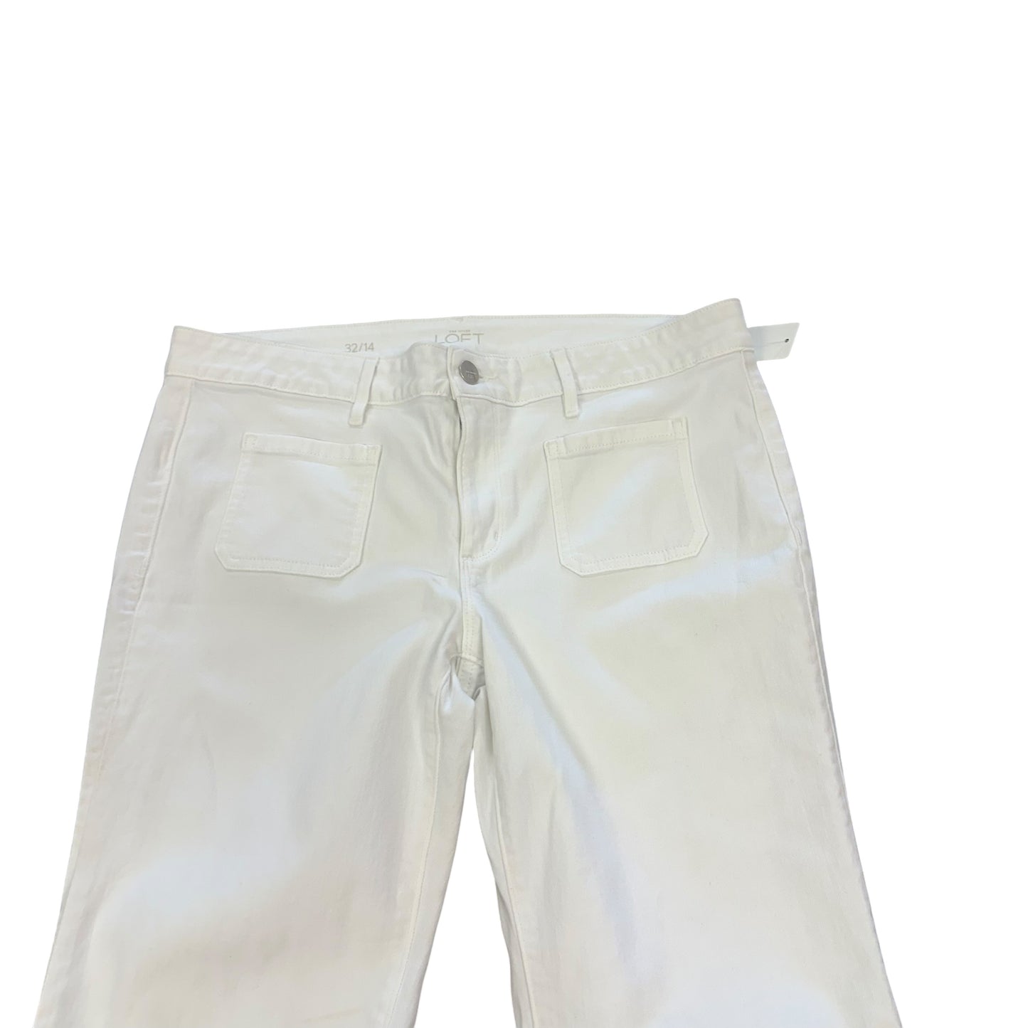 LOFT MID RISE WHITE WIDE LEG JEANS 8 Sz 14