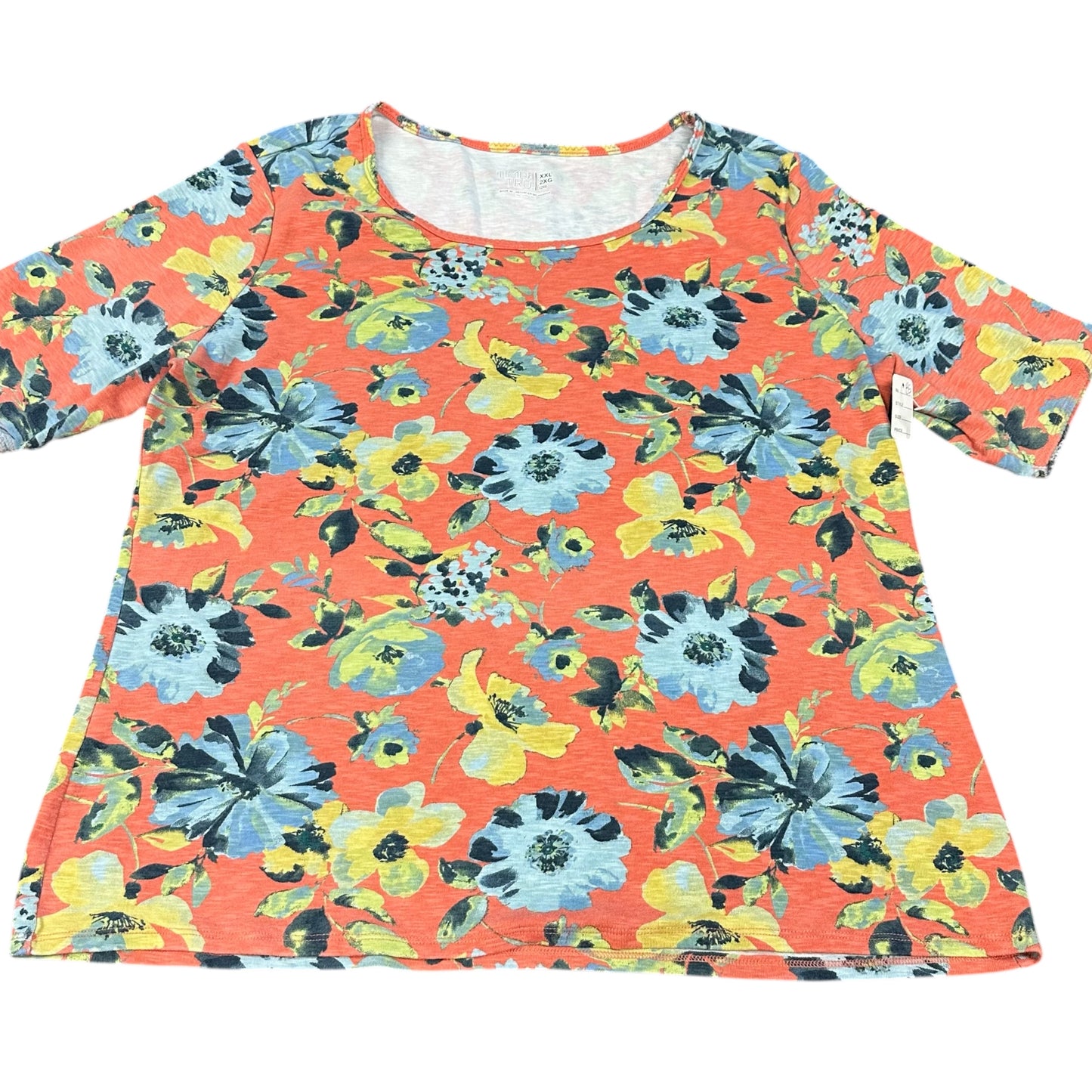 TIME & TRU PEACH FLORAL TEE 85 XXL