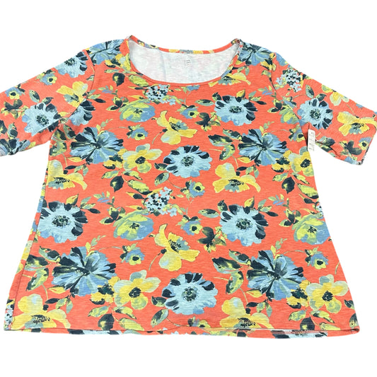 TIME & TRU PEACH FLORAL TEE 85 XXL