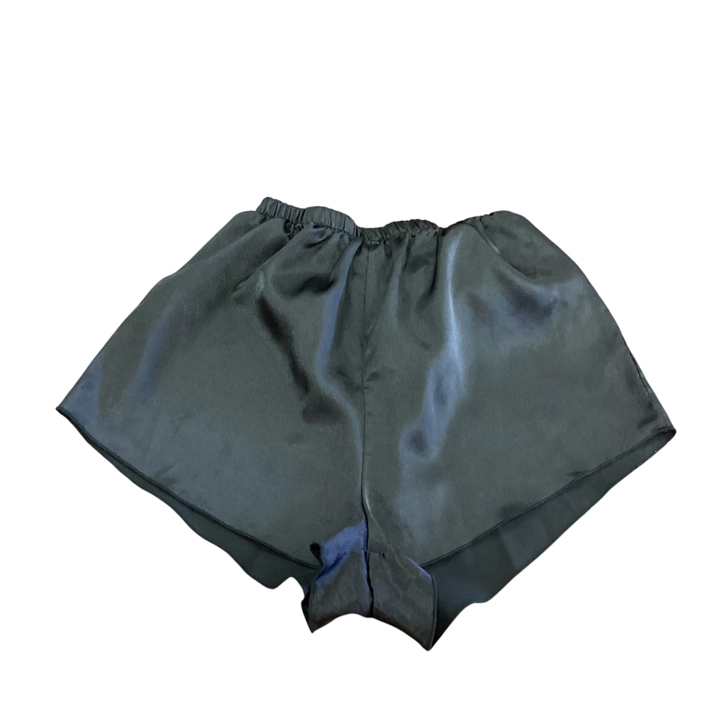 BLACK SATIN PAJAMA SHORTS 35 XS