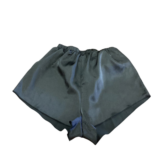 BLACK SATIN PAJAMA SHORTS 35 XS
