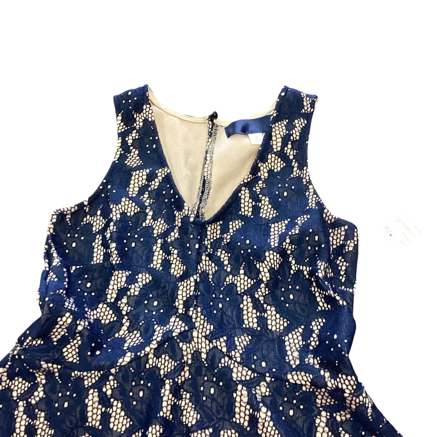 BLUE RAIN NAVY LACE FIT FLARE DRESS 238 SMALL