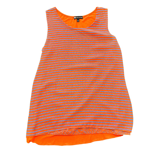 VALERIE BERTINELLI ORANGE BLUE STRIPED BLOUSE 169 LARGE
