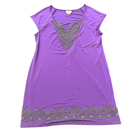 ECI PURPLE JERSEY DRESS EMBELLISHED 169 XL