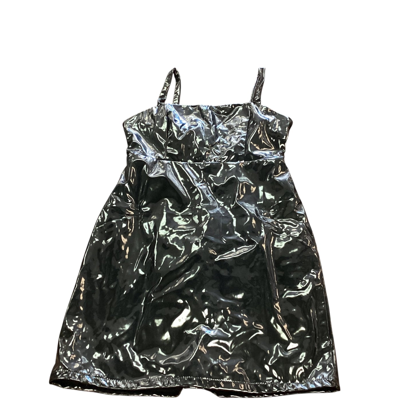 TCEC BLACK PATENT LEATHER MINI DRESS 158 SMALL