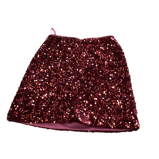 SHE + SKY MAROON SEQUINS SKIRT 238 NWT $41 SMALL
