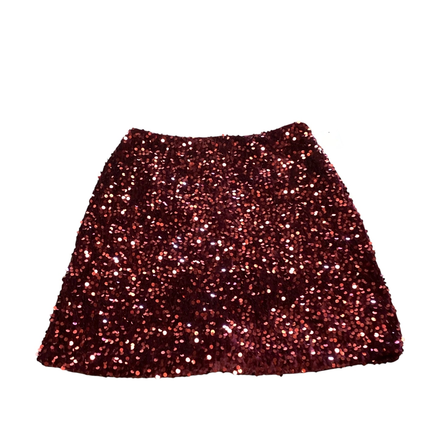 SHE + SKY MAROON SEQUINS SKIRT 238 NWT $41 SMALL