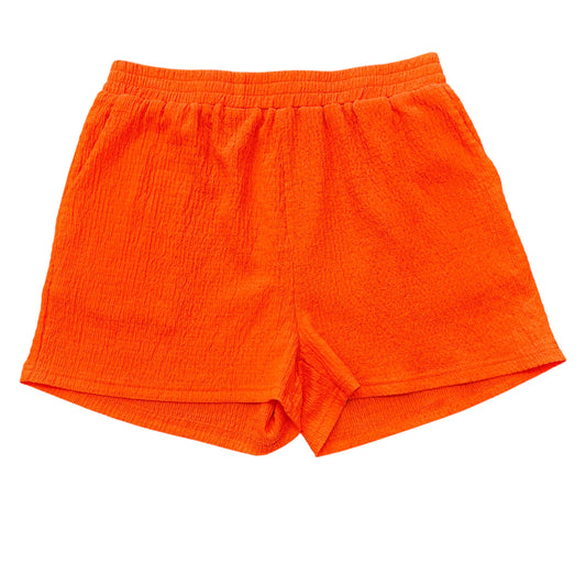 JESS LEA ORANGE TEXTURED SHORTS 100 LARGE