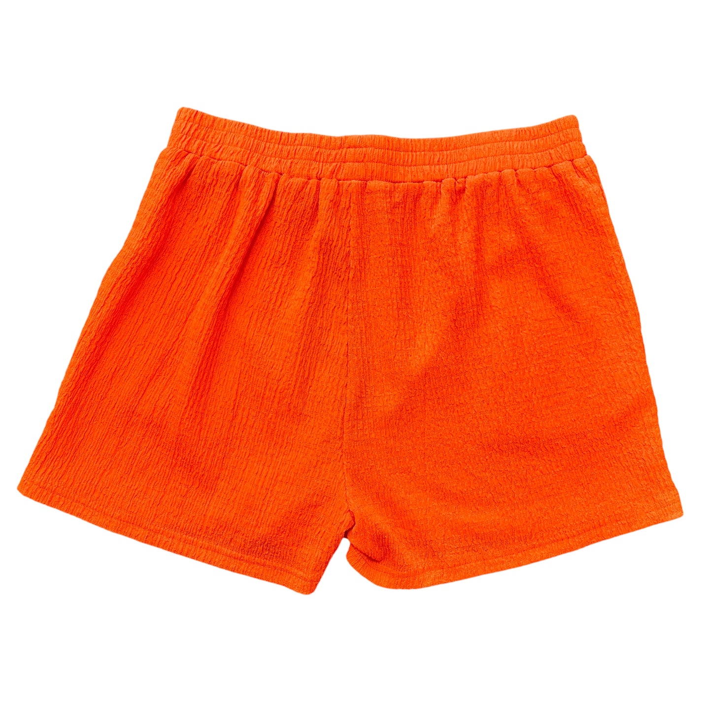 JESS LEA ORANGE TEXTURED SHORTS 100 LARGE