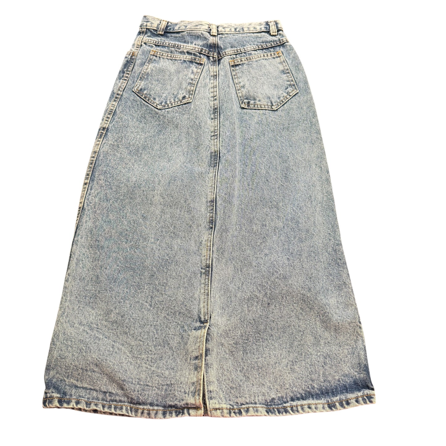 FULL LENGTH BLUE JEAN DENIM SKIRT BUTTON FLY 100 SZ 5