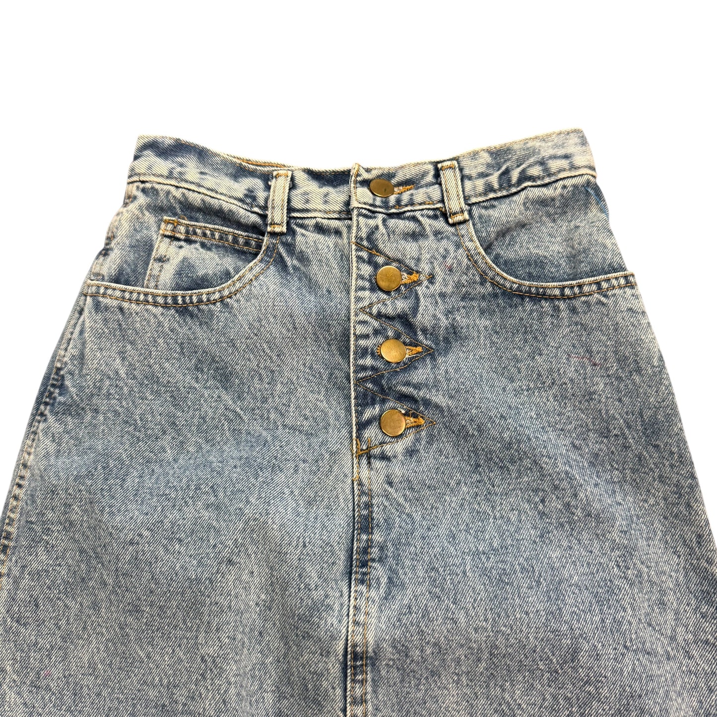 FULL LENGTH BLUE JEAN DENIM SKIRT BUTTON FLY 100 SZ 5