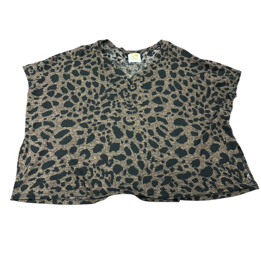 PEACE LOVE CAKE KNIT ANIMAL PRINT TOP 179 MEDIUM OVERSIZED