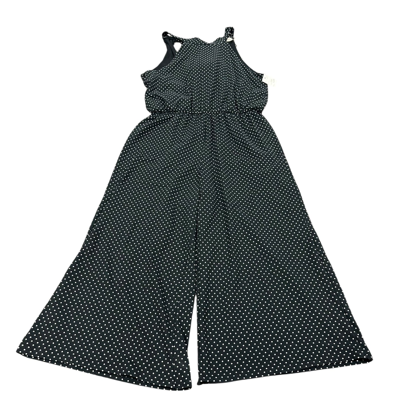 ROLLA COSTA BLACK WHITE POLKA DOT CROPPED JUMPSUIT 84 MEDIUM