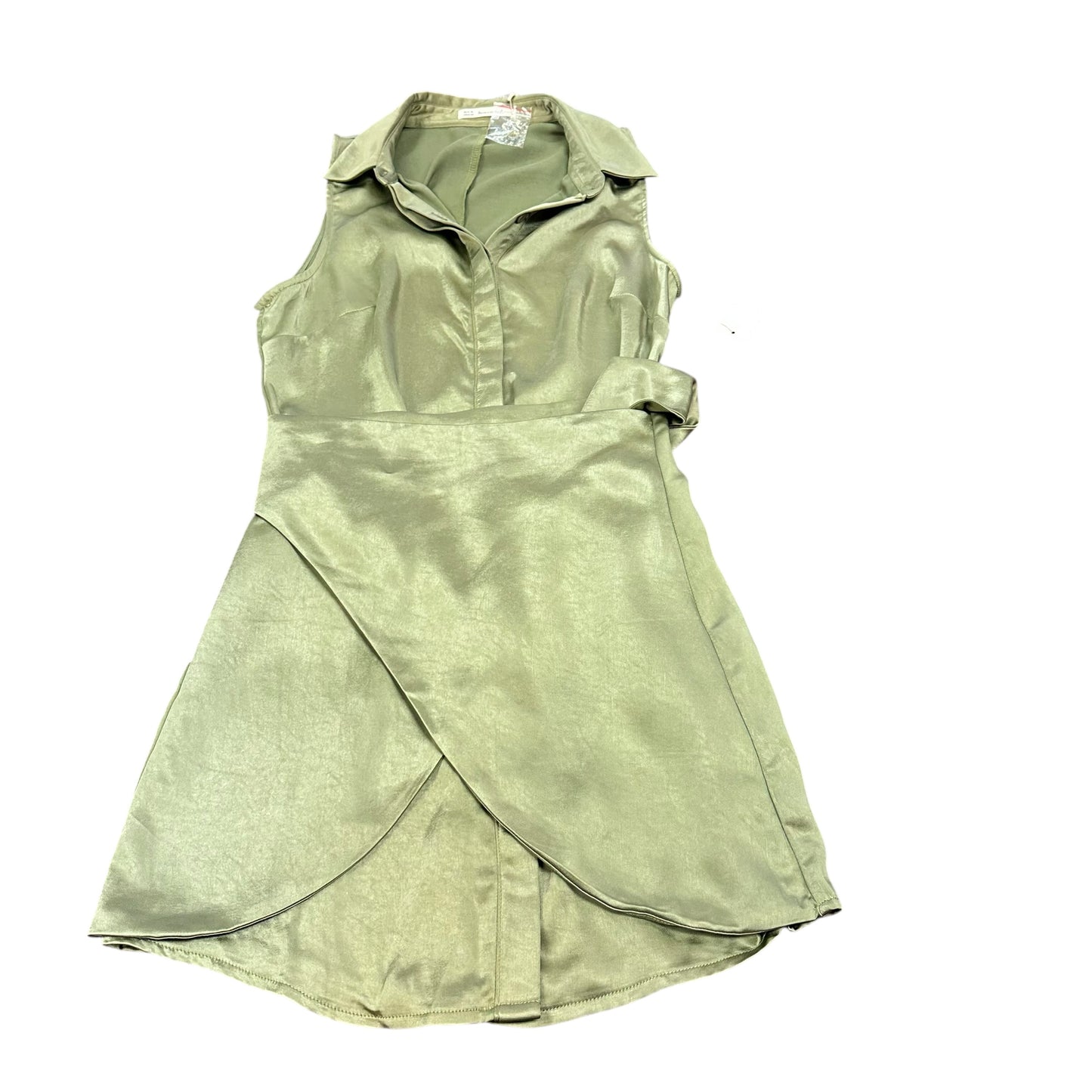 HERE COMES THE SUN GREEN SATIN DRESS 223 NWT MEDIUM