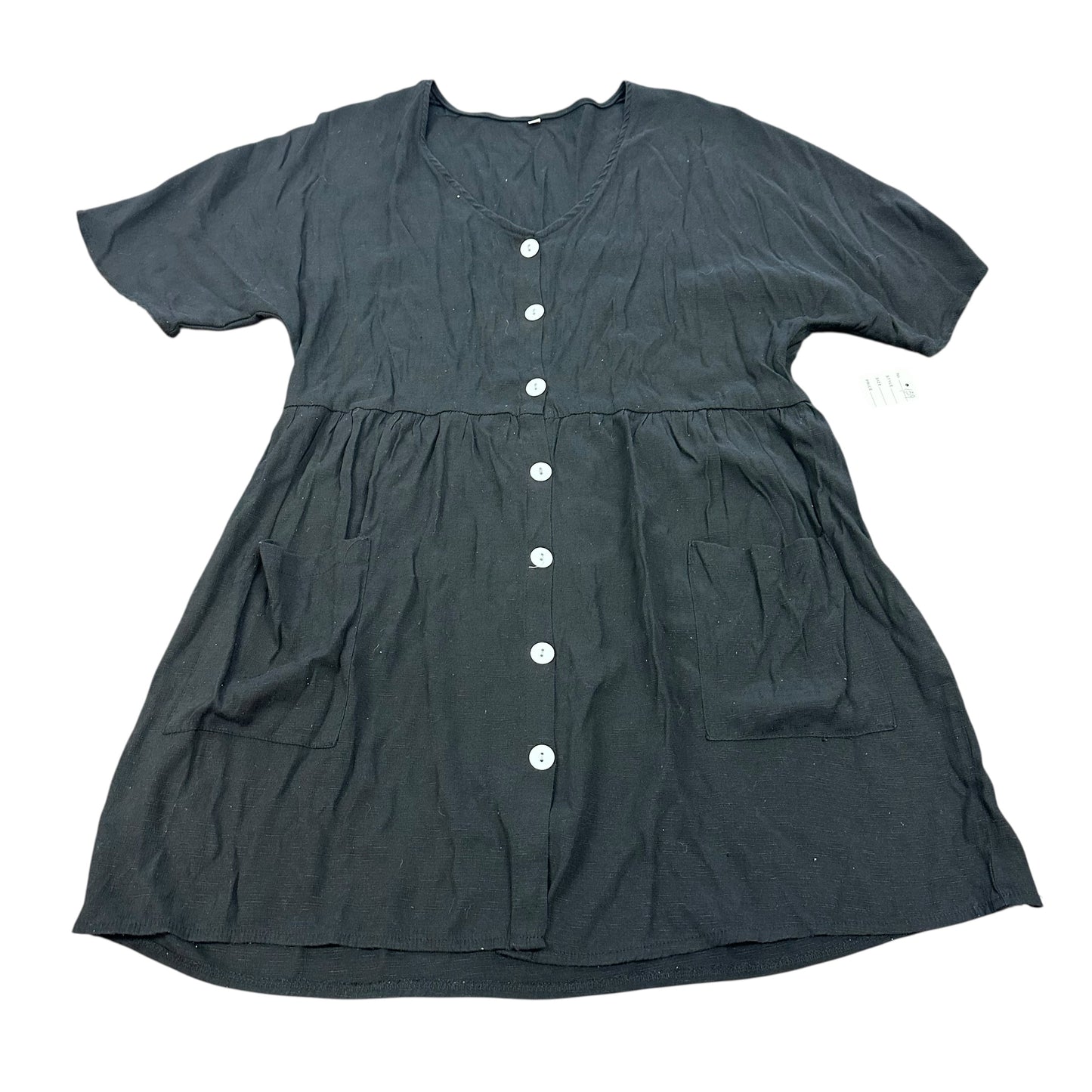 BLACK BUTTON DOWN DRESS 139 MEDIUM