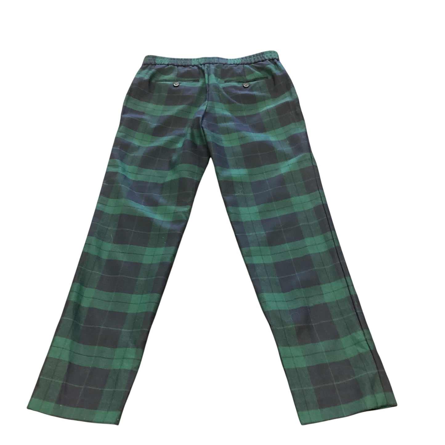 TALBOTS PLAID GREEN NAVY TROUSERS 100 NWT SZ 2