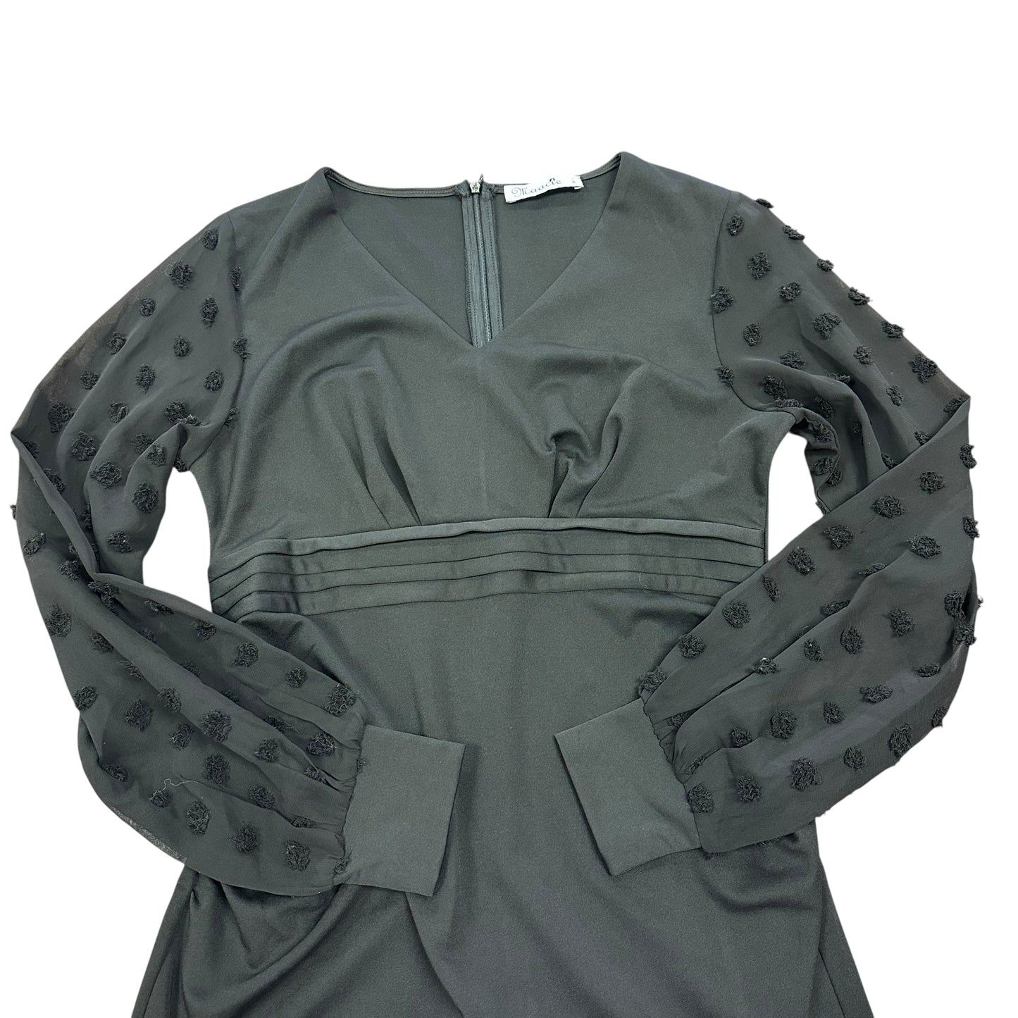 MAACIE MATERNITY BLACK MIDI LONG SLEEVE DRESS 14 MEDIUM