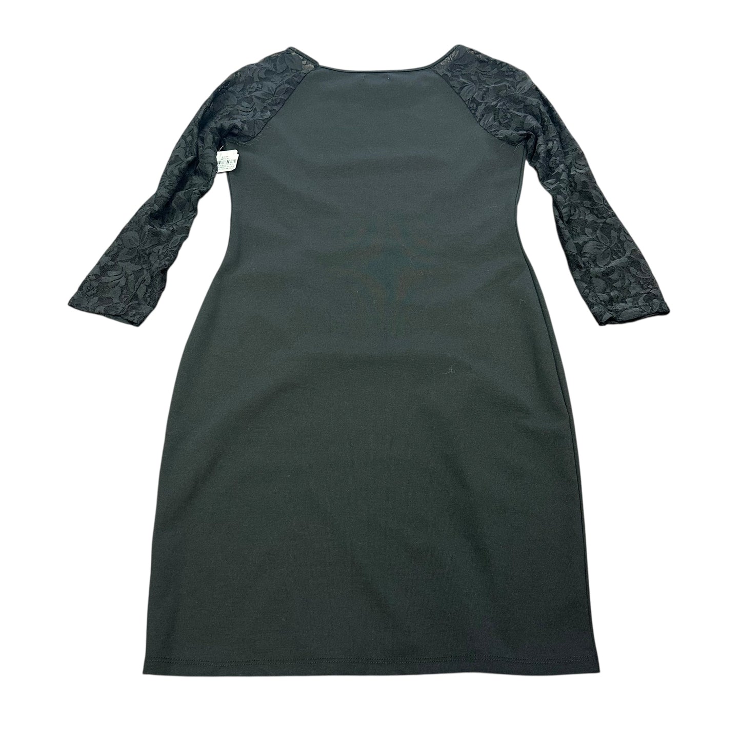 BUFFALO BLACK FAUX LEATHER DRESS W LACE SLEEVES 143 MEDIUM