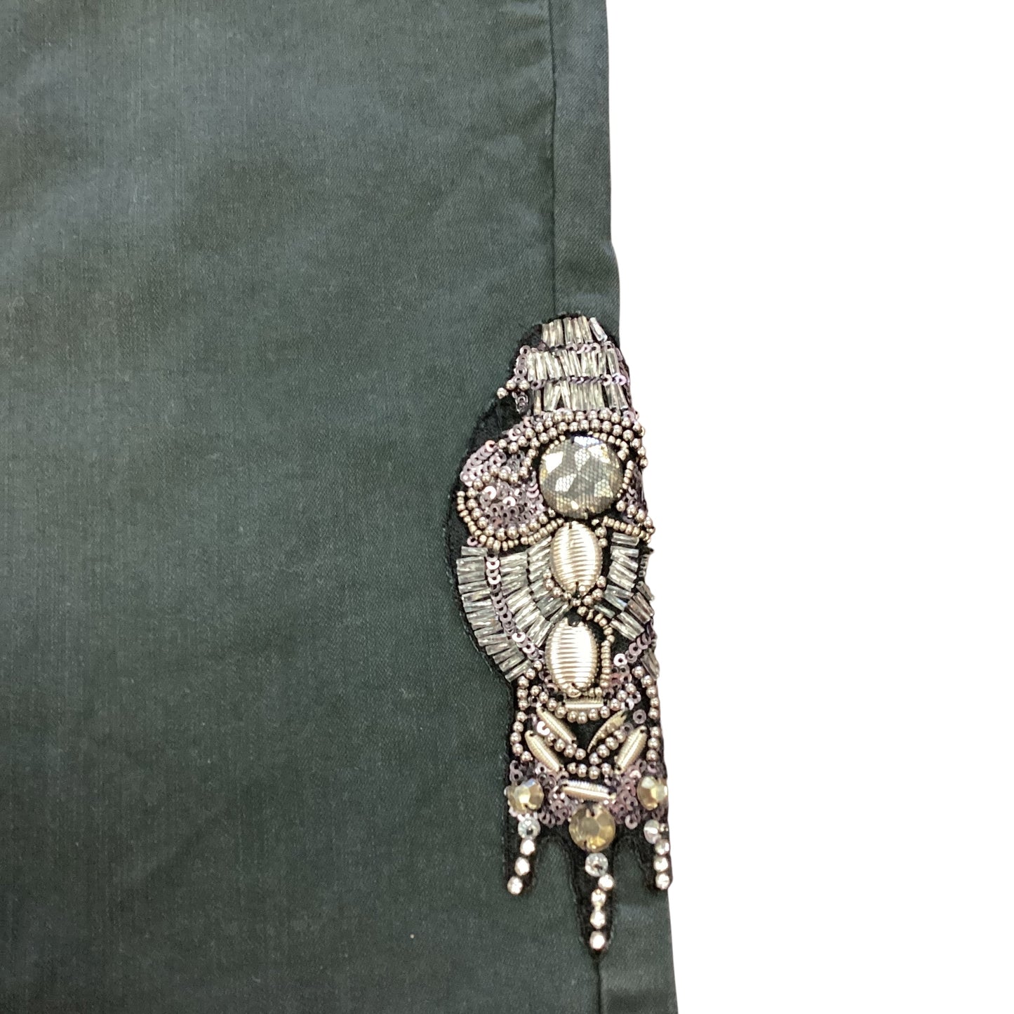 SOFT SURROUNDINGS BLACK PULL ON JEANS W EMBELLISHMENTS 100 SMALL