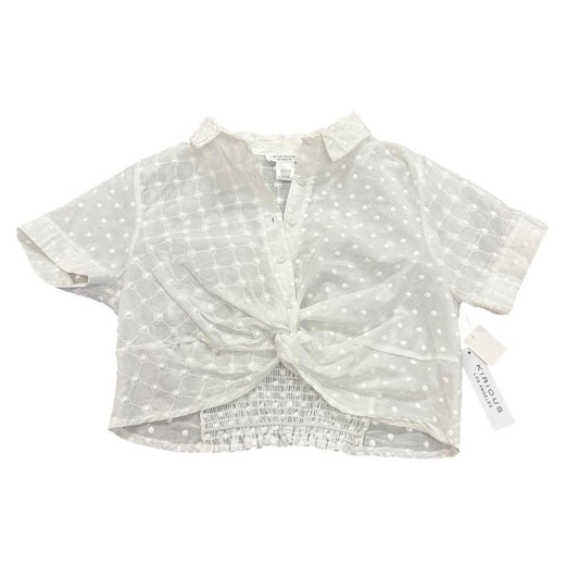 KIRIOUS WHITE SWISS DOT CROP TOP 122  NWT  LARGE