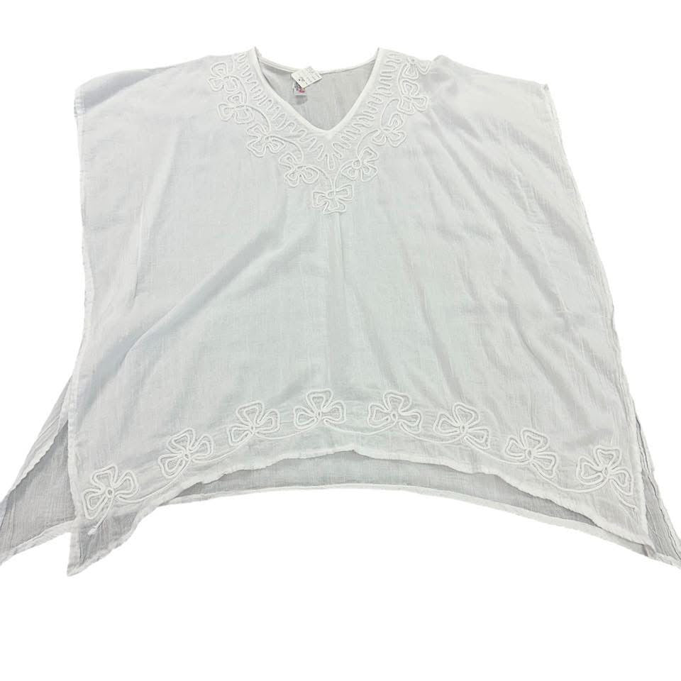 INDIA BOUTIQUE WHITE TUNIC TOP 216  LARGE