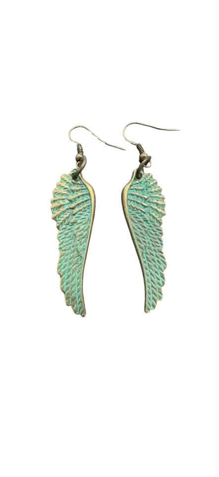 METAL TURQUOISE GOLD EARRINGS HOOKS 143
