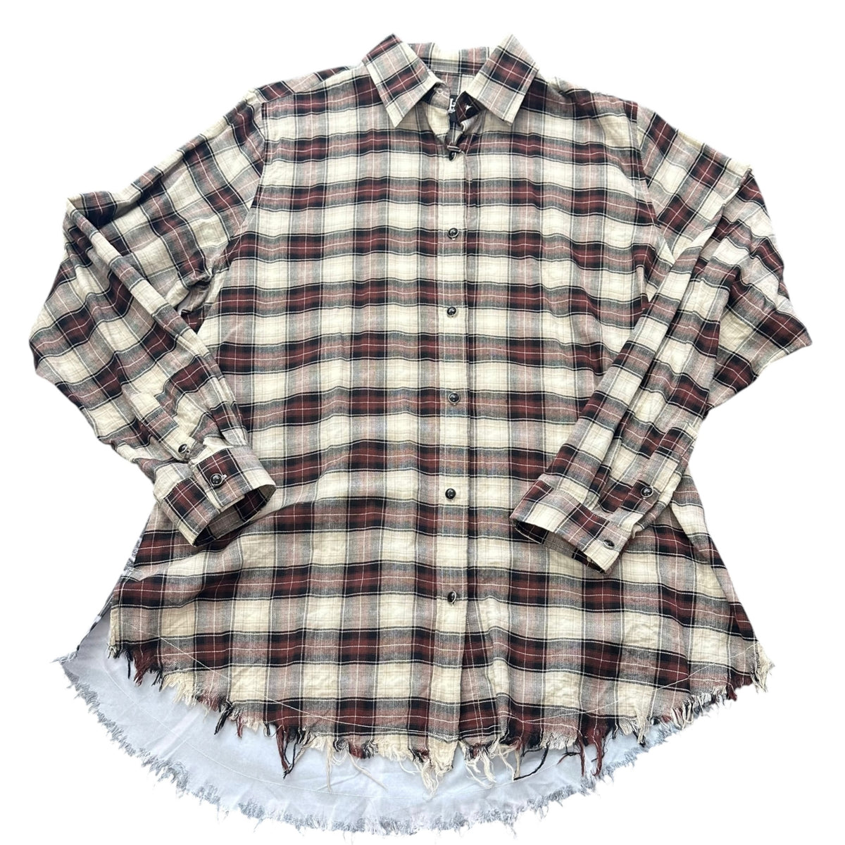 ONE24 RAGS VINTAGE FOOTBALL FLANNEL BUTTON UP 100 XL