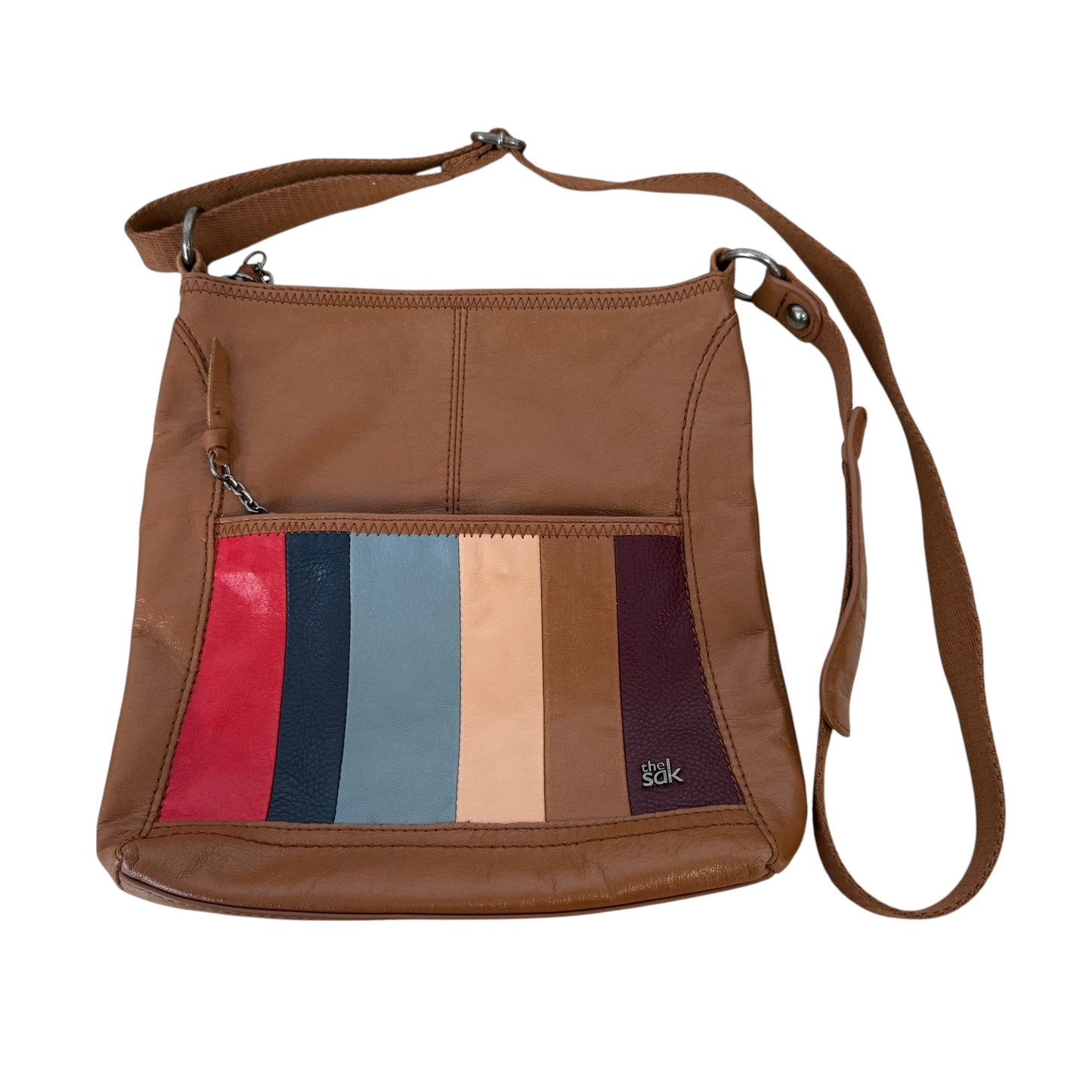 THE SAK BROWN MULTICOLOR LEATHER CROSSBODY