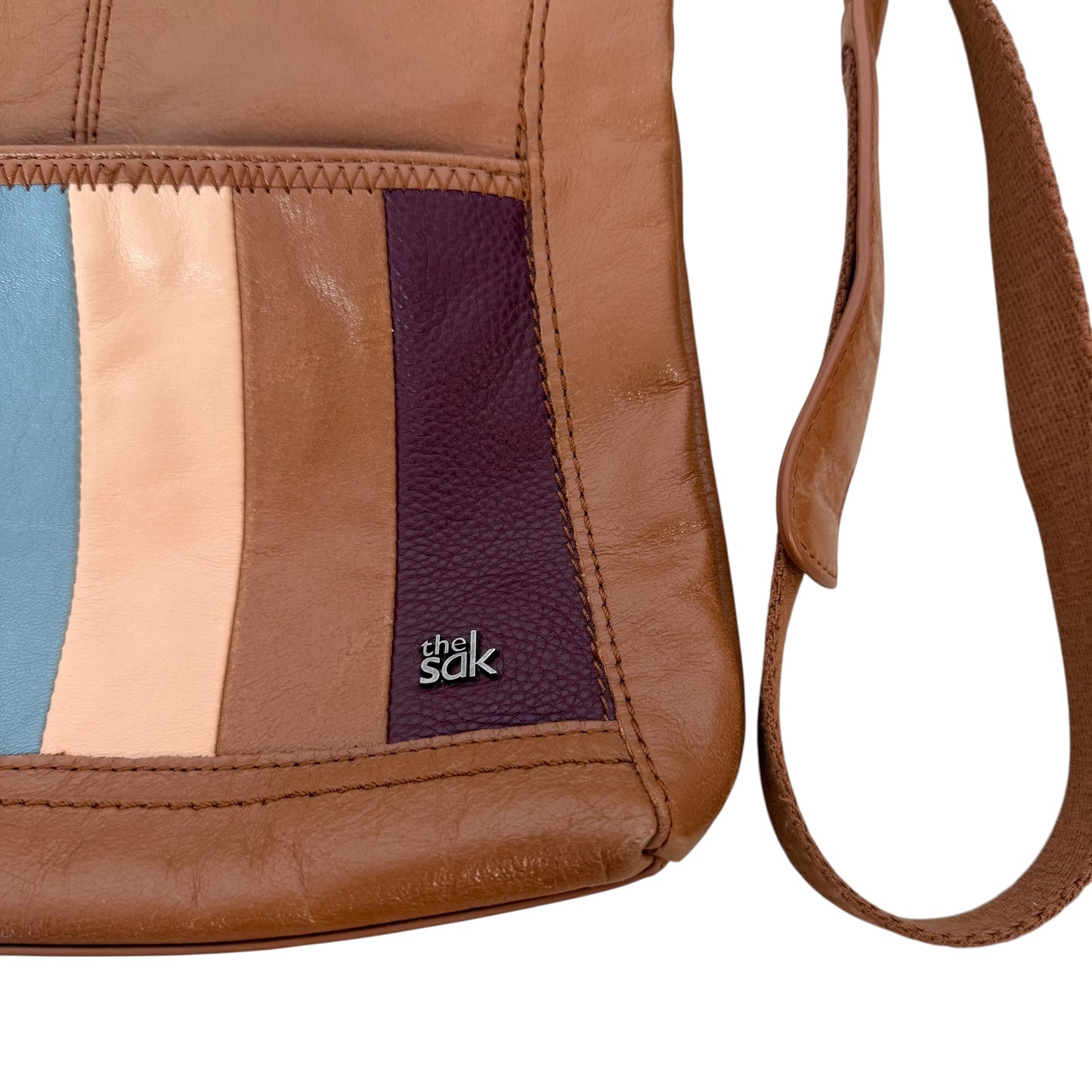 THE SAK BROWN MULTICOLOR LEATHER CROSSBODY