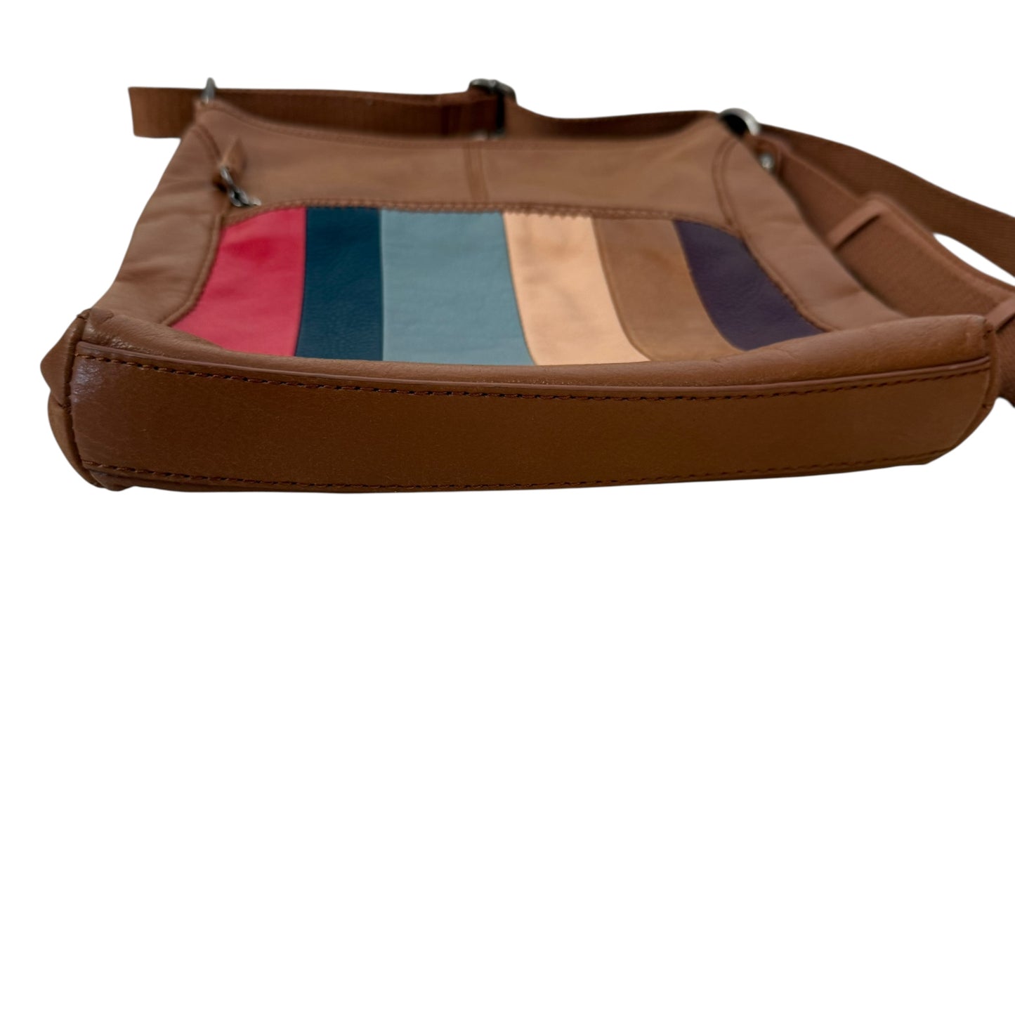 THE SAK BROWN MULTICOLOR LEATHER CROSSBODY