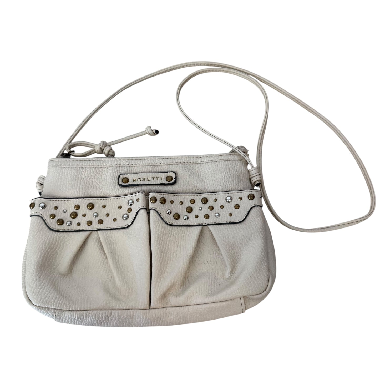 ROSETTI FAUX BEIGE LEATHER STUDDED CROSSBODY