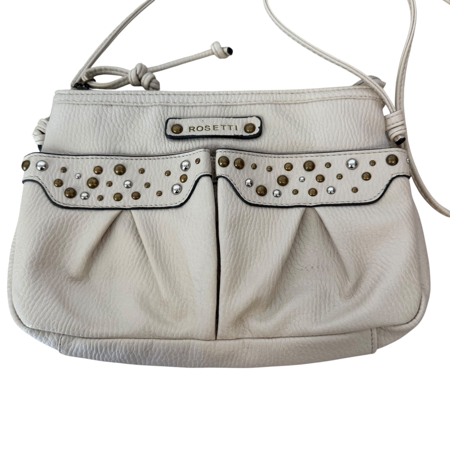 ROSETTI FAUX BEIGE LEATHER STUDDED CROSSBODY