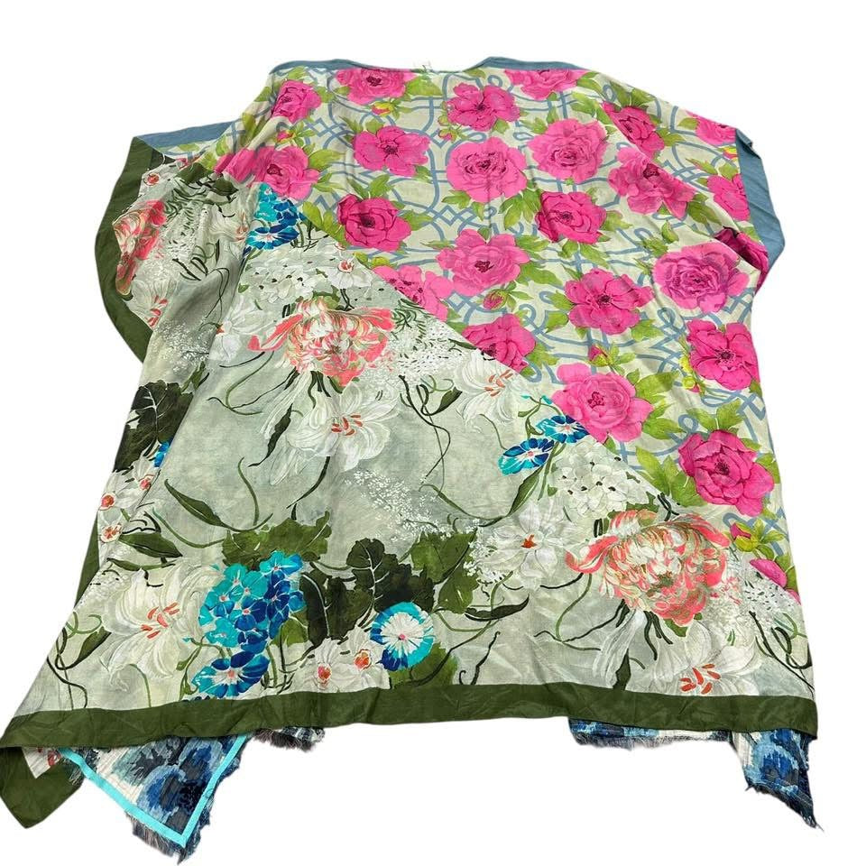 ARATTA SILENT JOURNEY FLORAL 100% SILK KIMONO 228 OSFM