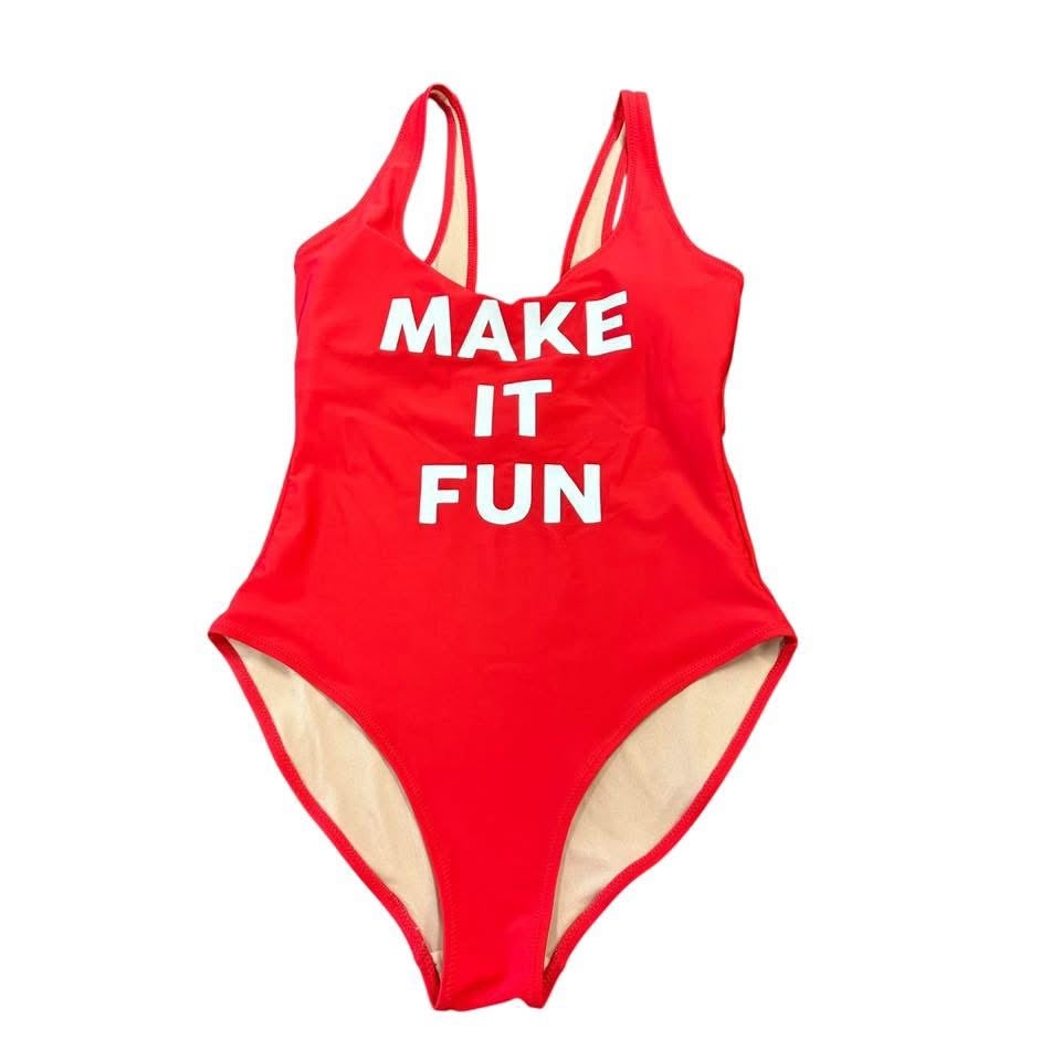 MAKE IT FUN RED SWIMSUIT 178 LARGE