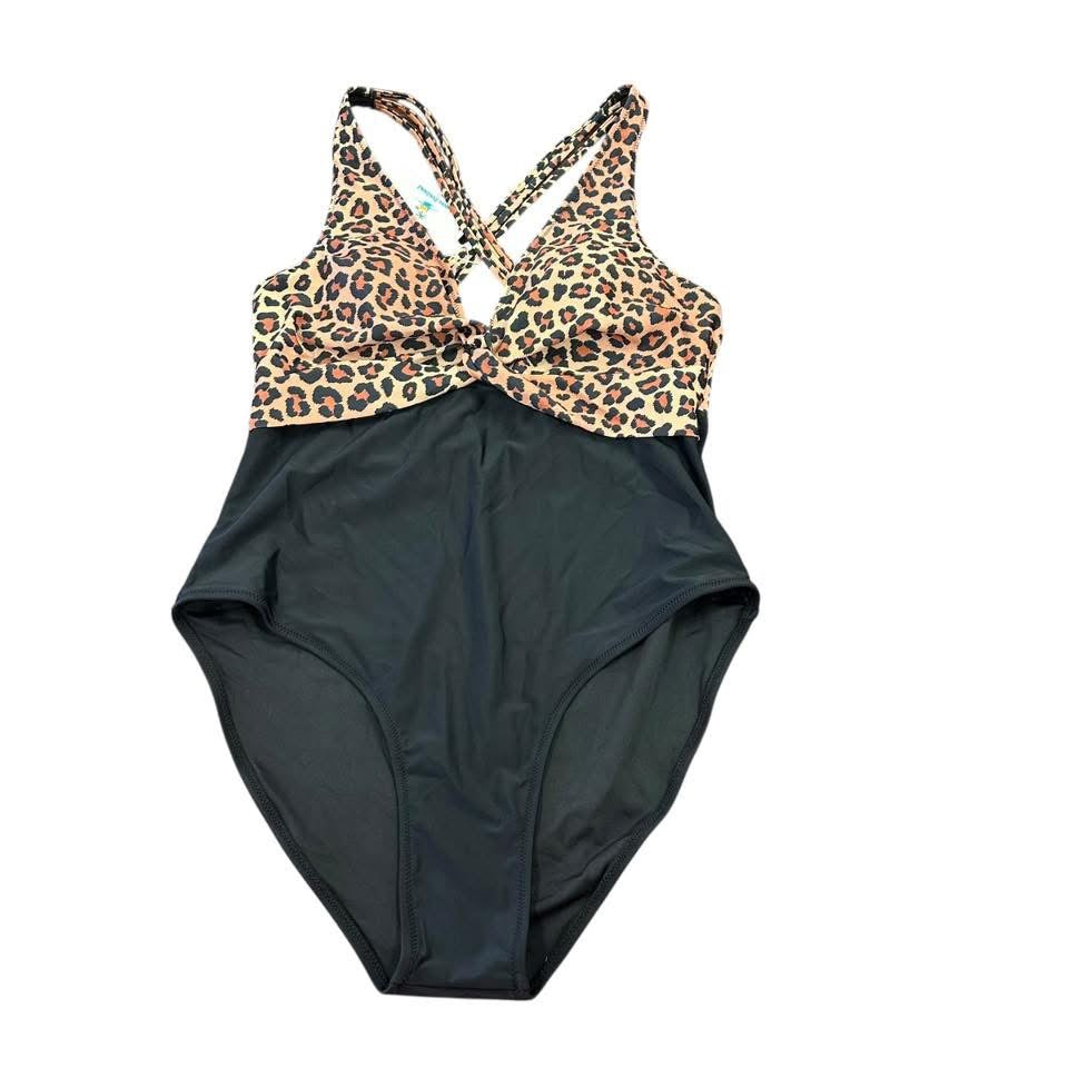 BEACHSISSI ANIMAL PRINT BLACK SWIMSUIT 11 NWT XL