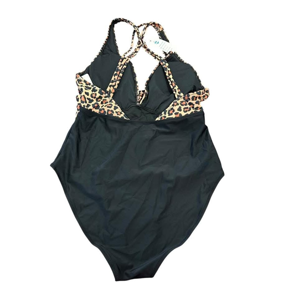BEACHSISSI ANIMAL PRINT BLACK SWIMSUIT 11 NWT XL