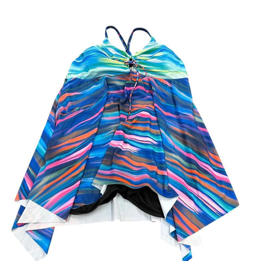 HANNA NIKOLE COLORFUL SWIMSUIT 7 Sz 24W