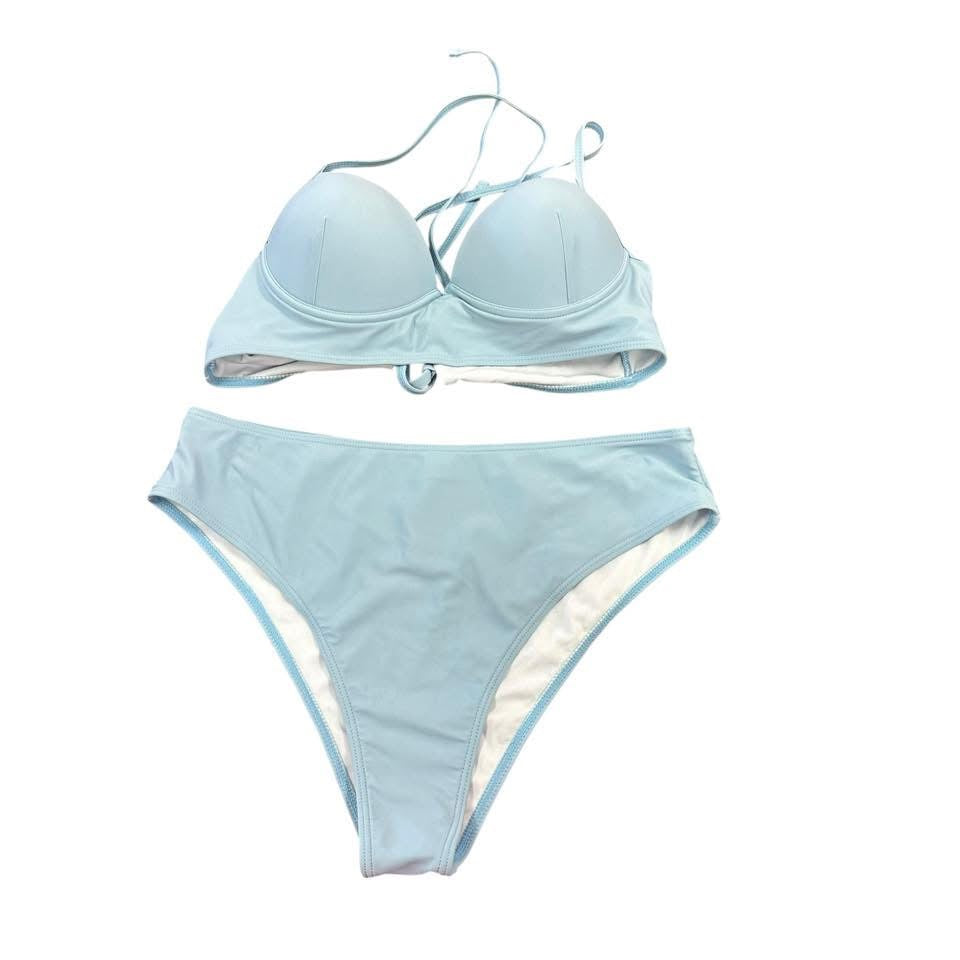 LIGHT BLUE BIKINI NWOT LARGE