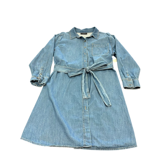 LANE BRYANT BUTTON UP BELTED BLUE DENIM DRESS 123 22/24
