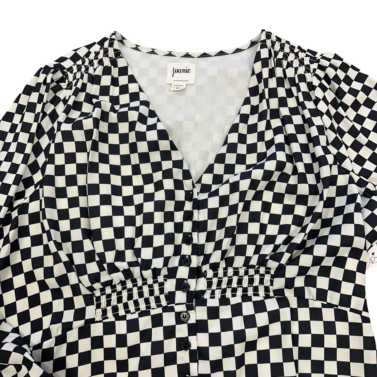 JOANIE BLACK WHITE CHECKERED DRESS SZ 16
