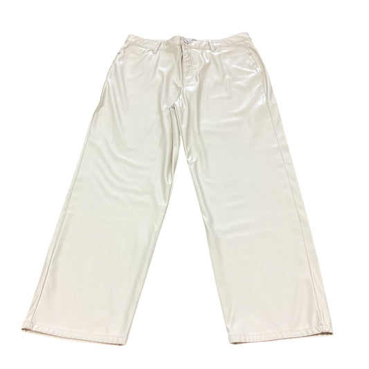 MADDEN NYC BEIGE FAUX LEATHER STRAIGHT LEG PANTS 62 Sz 13