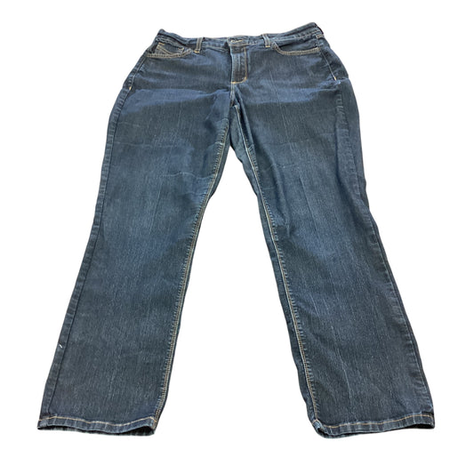 NYDJ MARILYN STRAIGHT DARK DENIM JEANS 100 Sz 14W