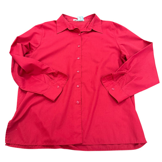 FOXCROFT RED BUTTON UP 100 SZ 14