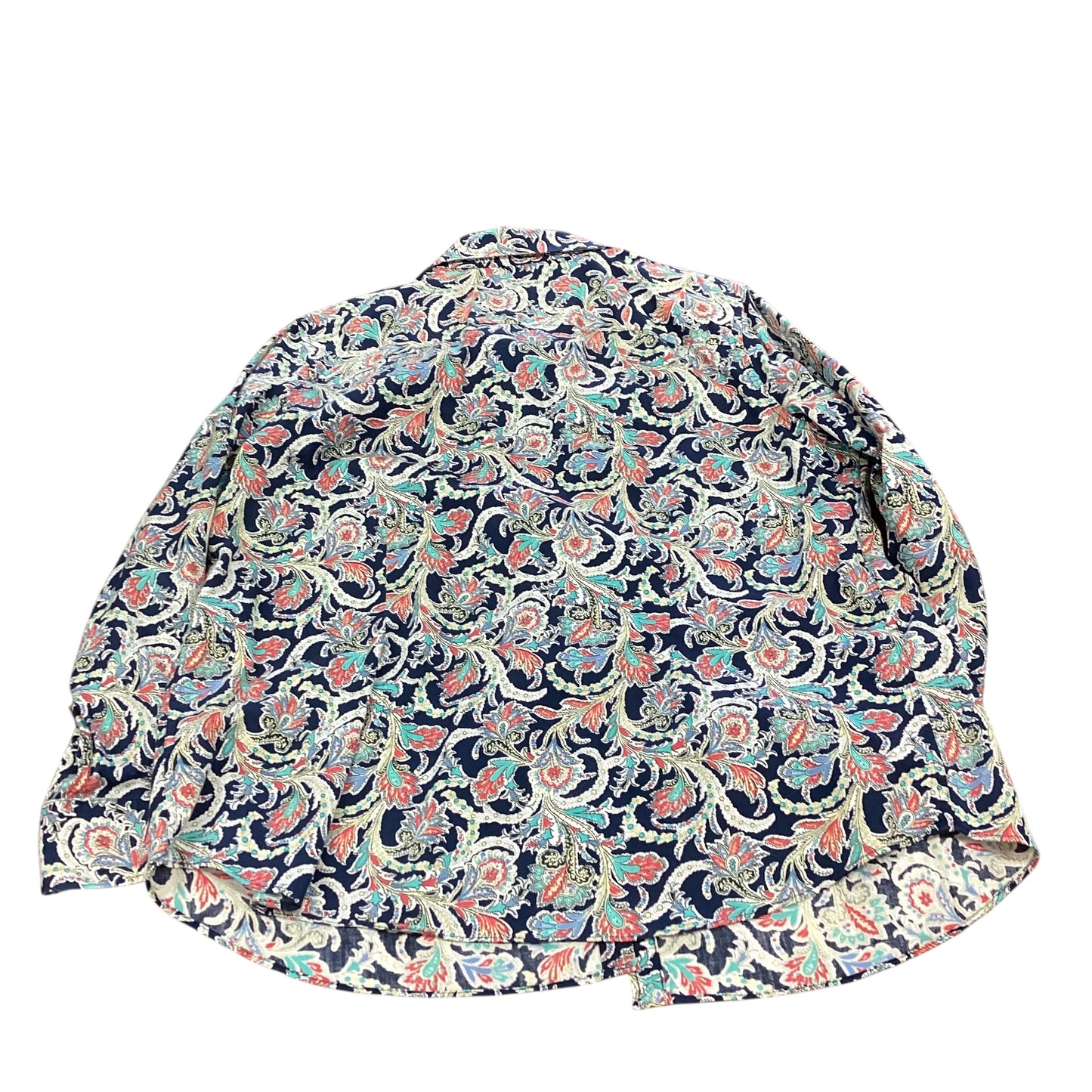 CHAPS NAVY PAISLEY BUTTON UP BLOUSE 217 1X