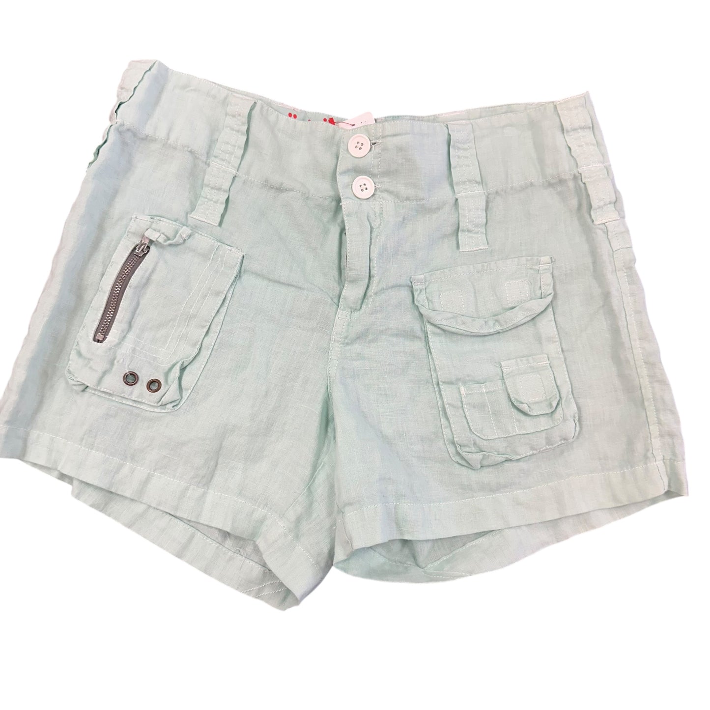 PETE & GRETA GREEN LINEN SHORTS 13 SZ 6