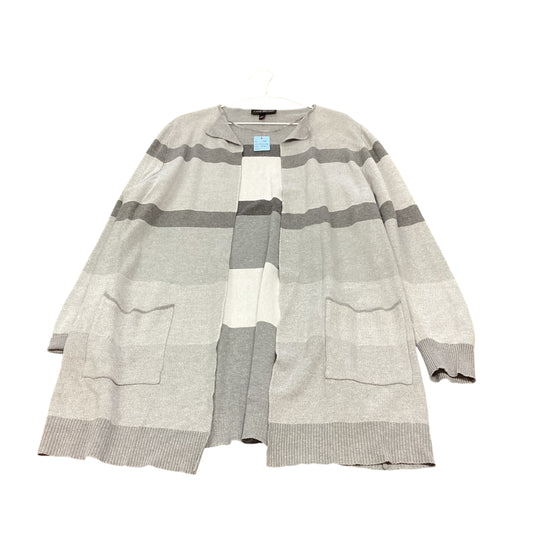 LANE BRYANT GRAY STRIPED OPEN CARDIGAN 38 Sz 14/16