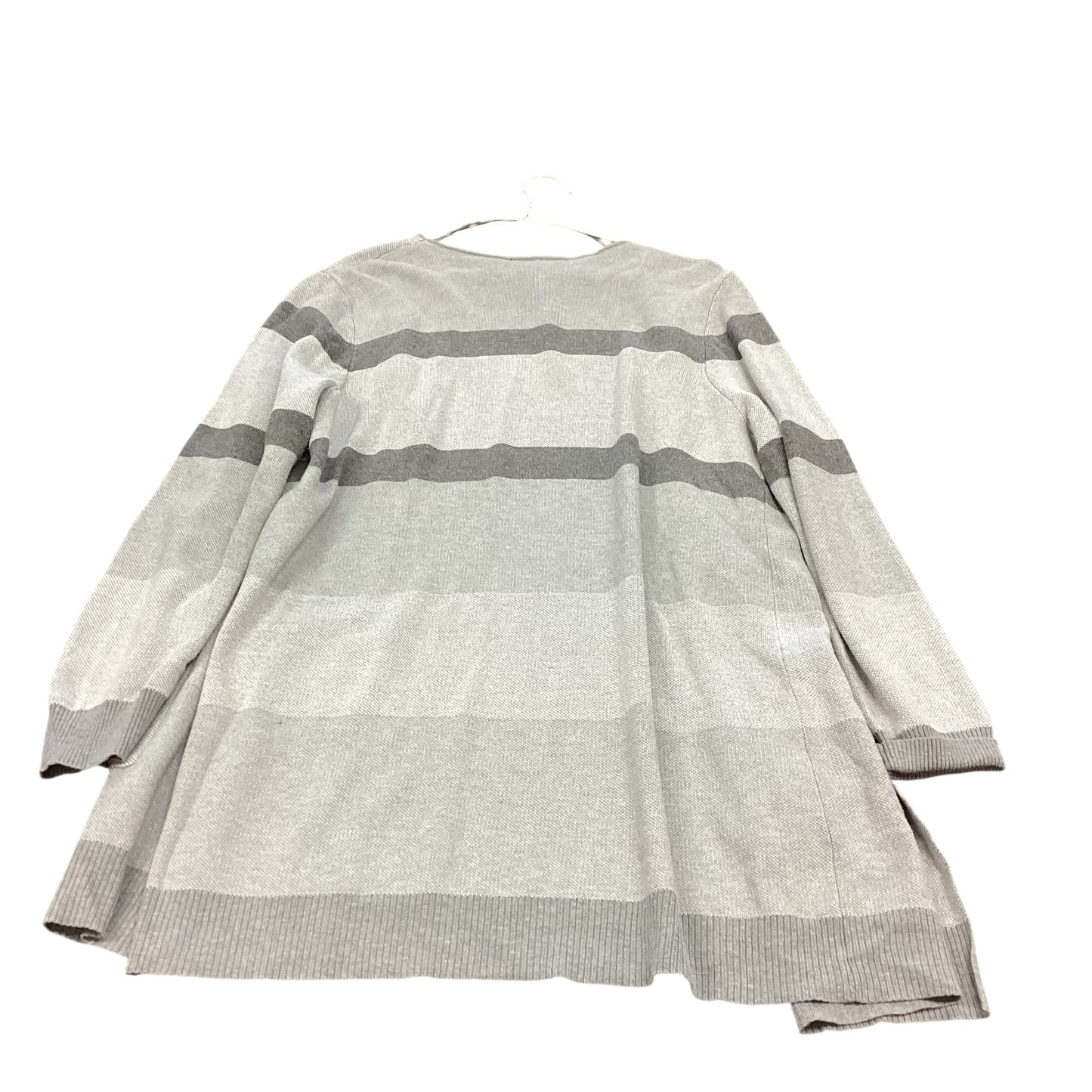 LANE BRYANT GRAY STRIPED OPEN CARDIGAN 38 Sz 14/16